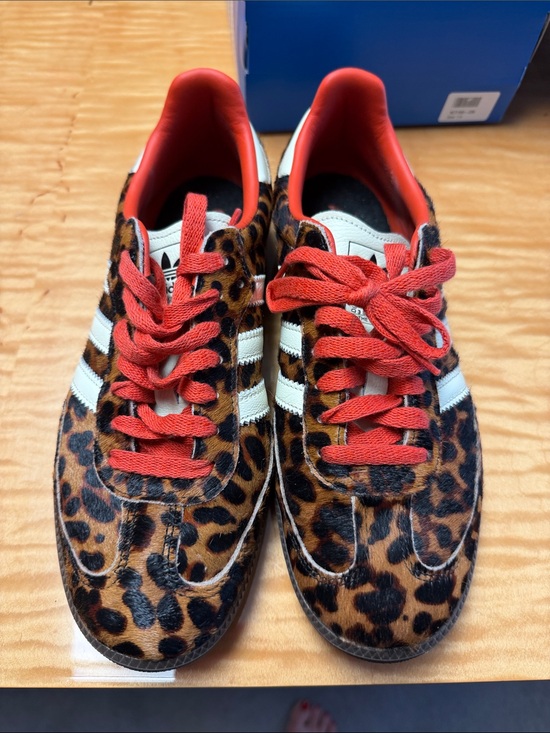 adidas Shoes - adidas Leopard Print Sneakers with Red Accents